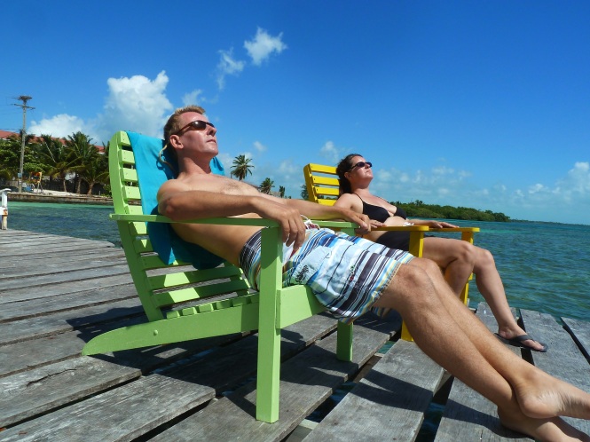 Relaxing on Caye Caulker before the "Lobsters" appeared